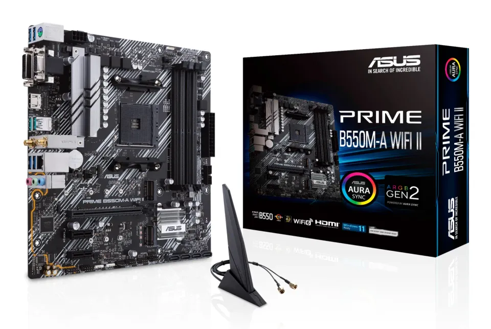 ASUS MB PRIME B550M-A WIFI II soc.AM4 B550 DDR4 mATX M.2 D-Sub DVI HDMI WIFI BT