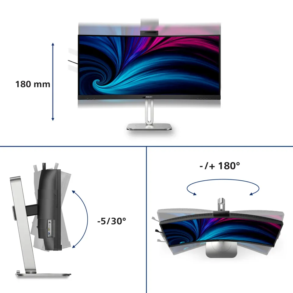 Philips LCD 34B2U6603CH 34" zakř. VA/3440x1440@120Hz/4ms/500cd/2xHDMI/DP/6xUSB/U