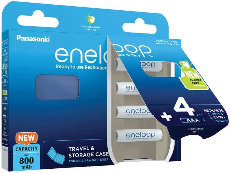AVACOM Nabíjecí baterie AAA Panasonic Eneloop N 800mAh Ni-MH 4ks Blistr + CASE