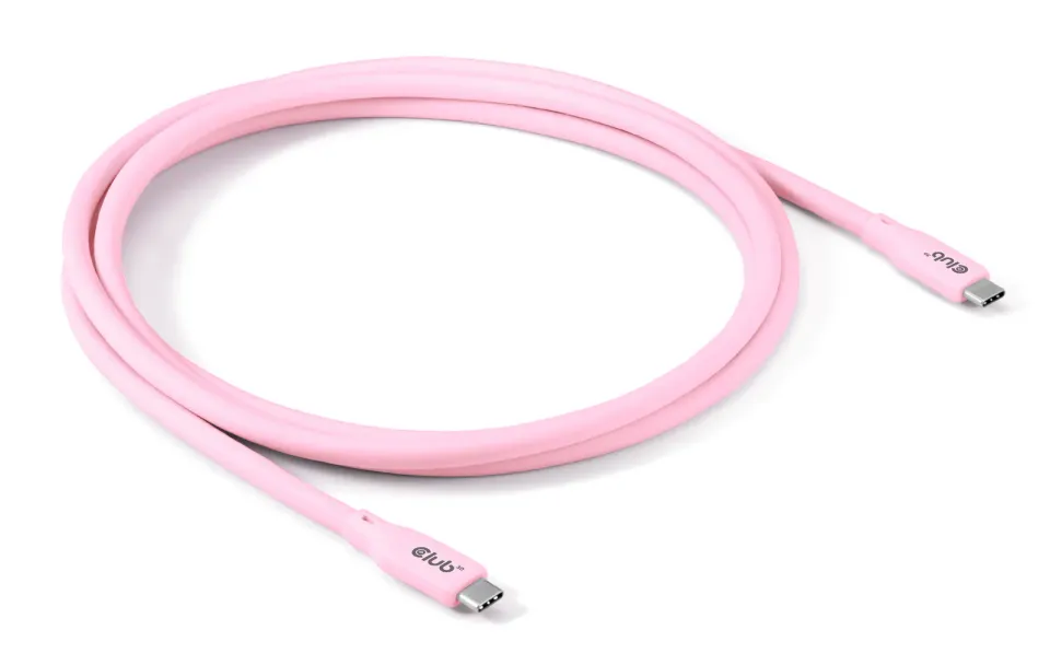 Club3D Kabel USB-C 4.0, 20Gbps, 4K60Hz, PD 240W, 2m, růžová