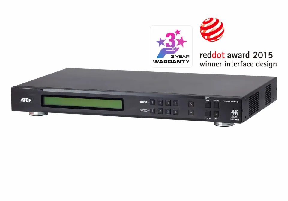 ATEN VM0404HB Professional Audio/Video Video Matrix Switches Standard VM0404HBSe