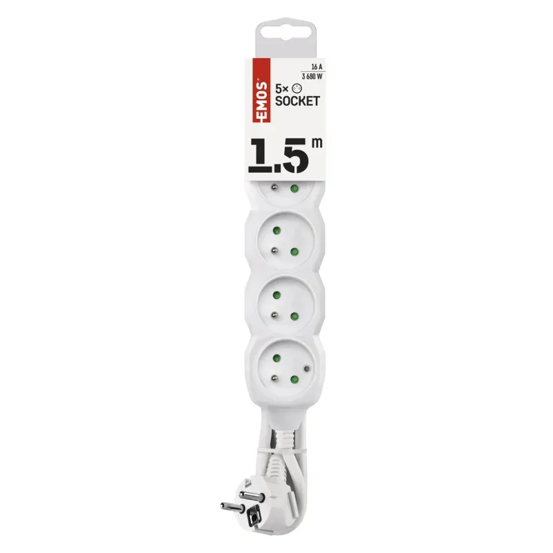 EMOS Prodlužovací přívod 5z/1,5m , 1,0mm