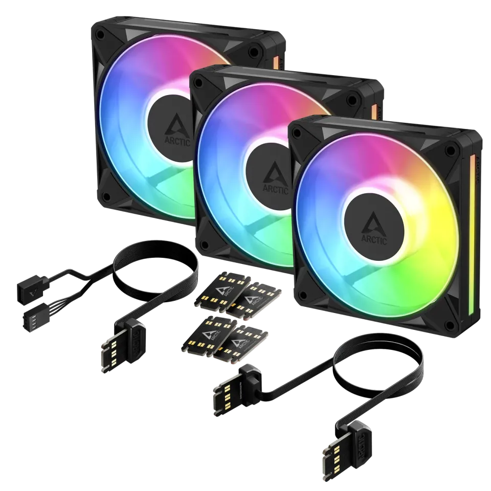 ARCTIC BioniX P12 A-RGB value pack (3ks) ventilátor - 120mm, black