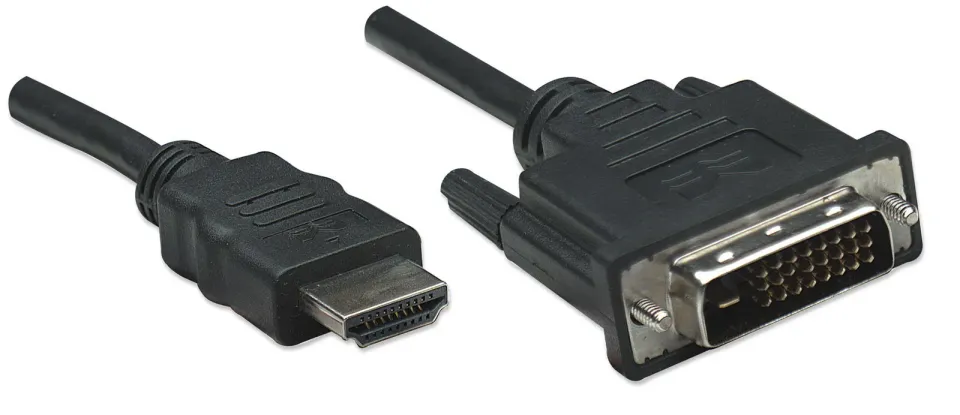 Manhattan kabel HDMI na DVI-D, Dual Link, 1m, černá