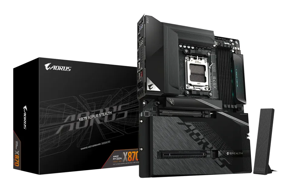GIGABYTE MB Sc AM5 X870 AORUS STEALTH, AMD X870, 4xDDR5, 1xHDMI, 2xUSB4, WiFi