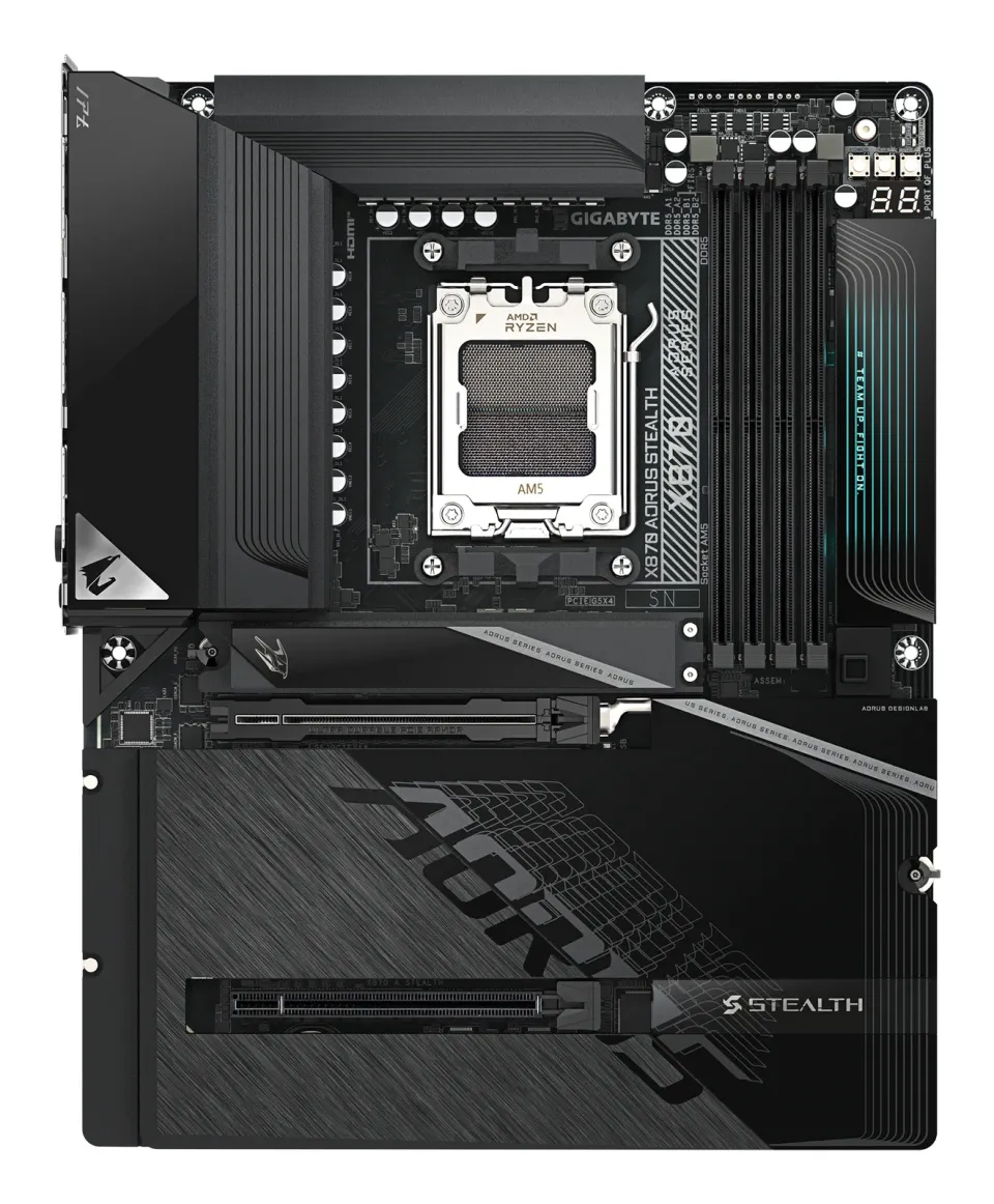 GIGABYTE MB Sc AM5 X870 AORUS STEALTH, AMD X870, 4xDDR5, 1xHDMI, 2xUSB4, WiFi