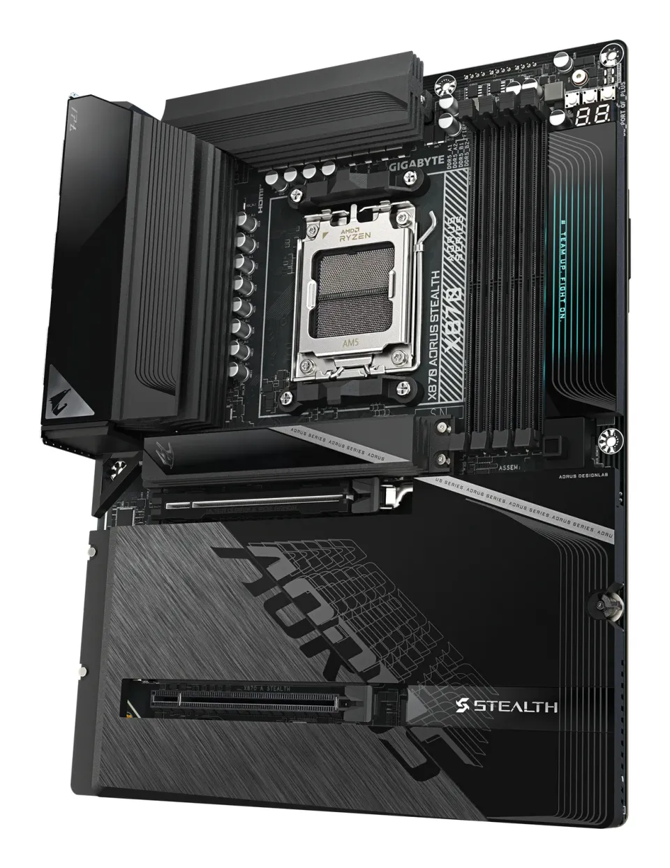 GIGABYTE MB Sc AM5 X870 AORUS STEALTH, AMD X870, 4xDDR5, 1xHDMI, 2xUSB4, WiFi