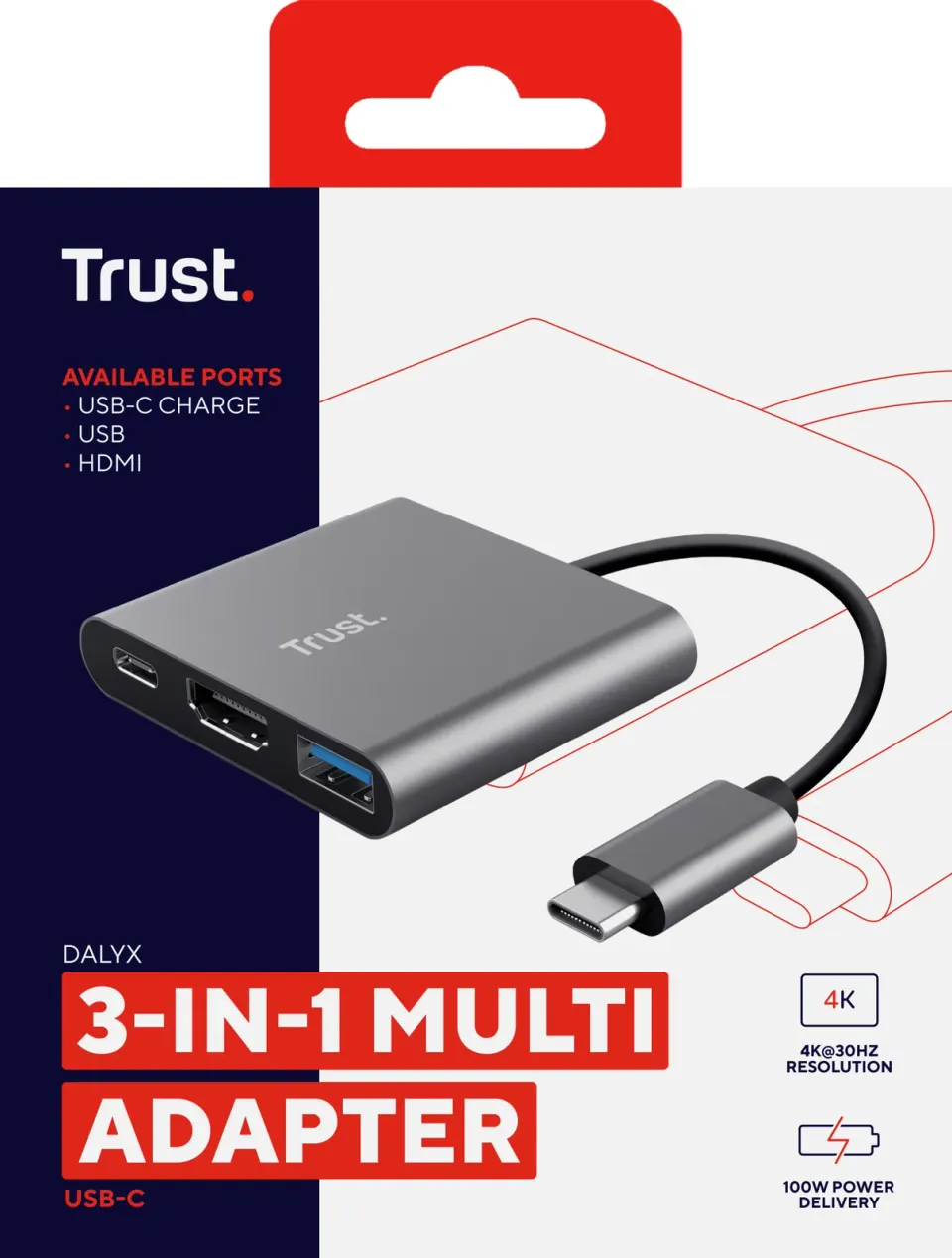 TRUST DALYX 3-IN-1 USB-C ADAPTER