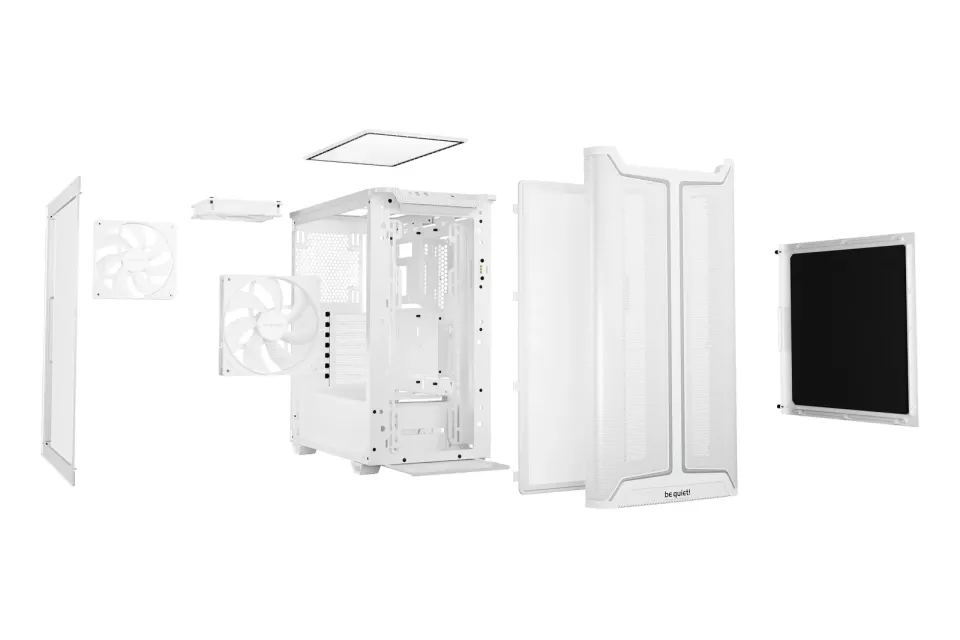 Be quiet! skříň PURE BASE 501DX / ATX / 3x140mm PWM fan / ARGB LED pásek / USB3.2 / temperované sklo / bílá