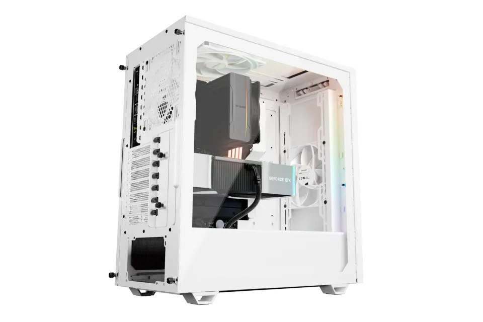 Be quiet! skříň PURE BASE 501DX / ATX / 3x140mm PWM fan / ARGB LED pásek / USB3.2 / temperované sklo / bílá