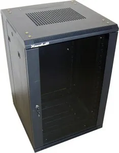 XtendLan 32U/600x800 stojanový, černý, skleněné dveře, plná záda