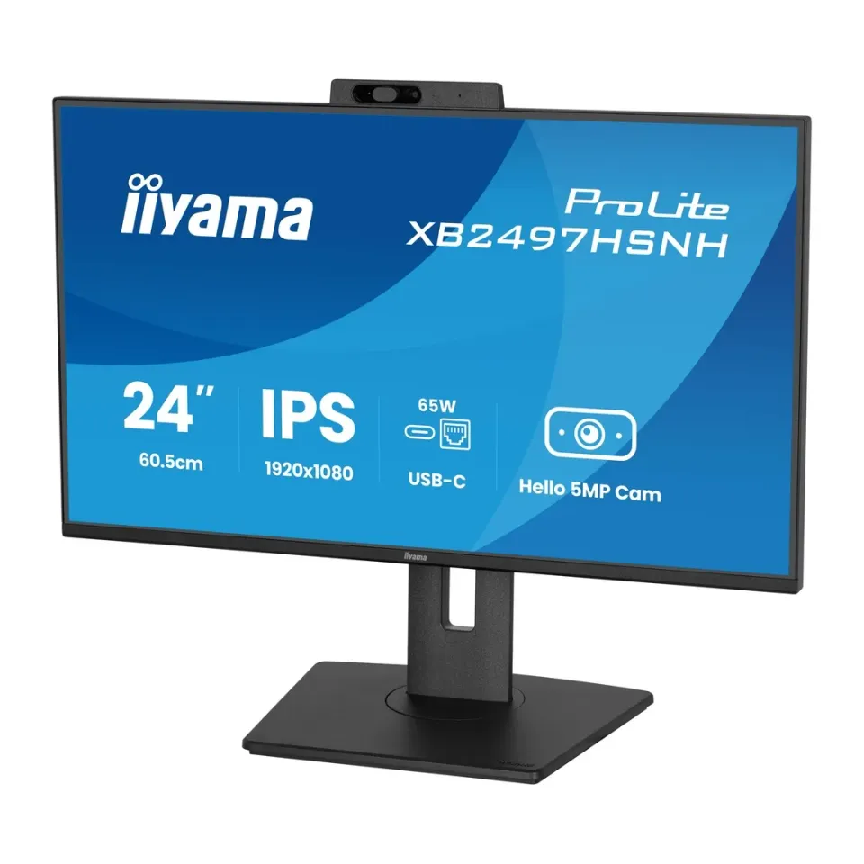24" iiyama XB2497HSNH-B1:IPS,FHD,USB-C dock,cam