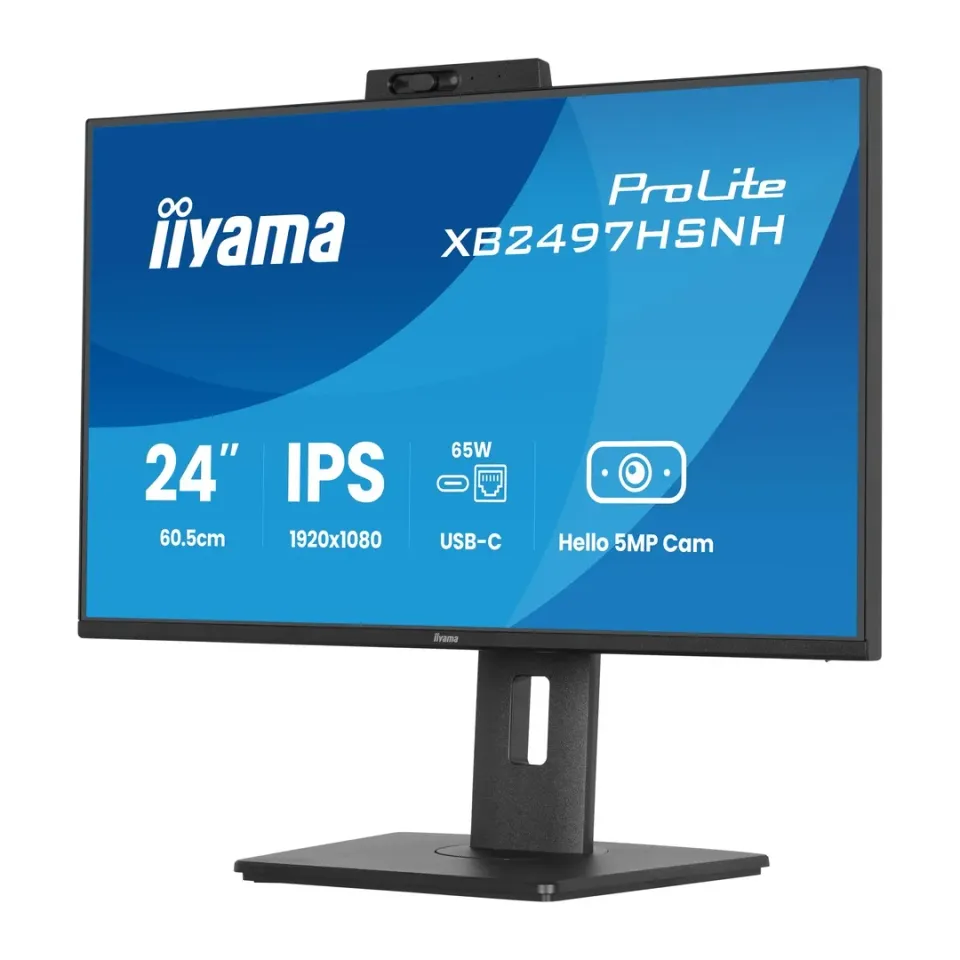 24" iiyama XB2497HSNH-B1:IPS,FHD,USB-C dock,cam