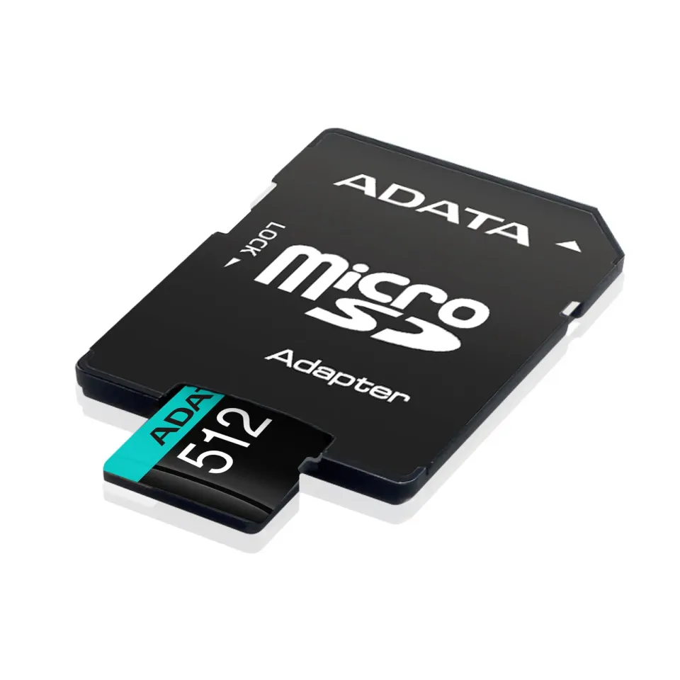 ADATA MicroSDXC karta 512GB Premier Pro UHS-I V30S (R:100/W:80 MB/s) + SD adaptér