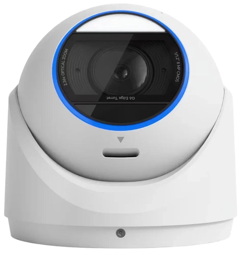 Ubiquiti UniFi G6 Edge Turret - kamera, 8Mpx rozlišení, IR LED, AI detekce, IP66, IK04, 2.36x zoom, MicroSD, PoE+, bílá
