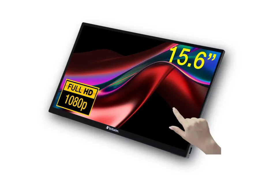 Verbatim PMT-15 Portable Touchscreen Monitor 15.6" Full HD 1080p Metal Housing Přenosný dotykový monitor