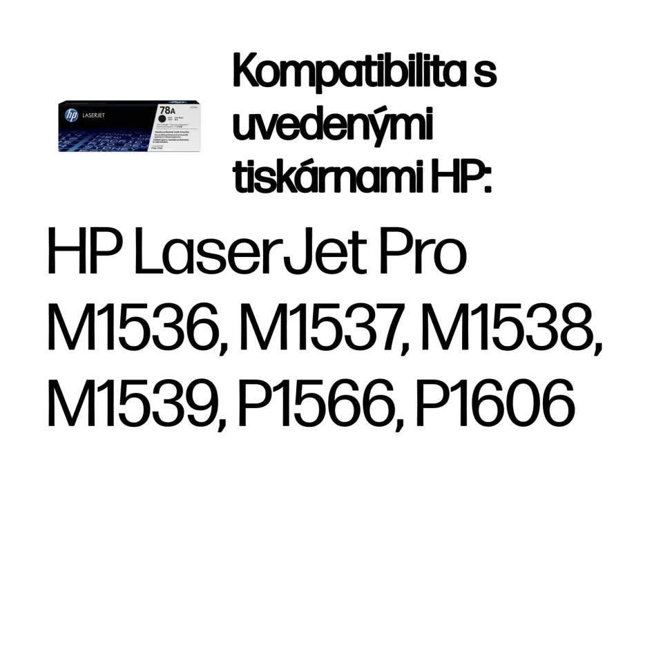 HP CE278A originální toner černý 78A black cca 2100 stran (pro LJ P1566, P1606, M1536)
