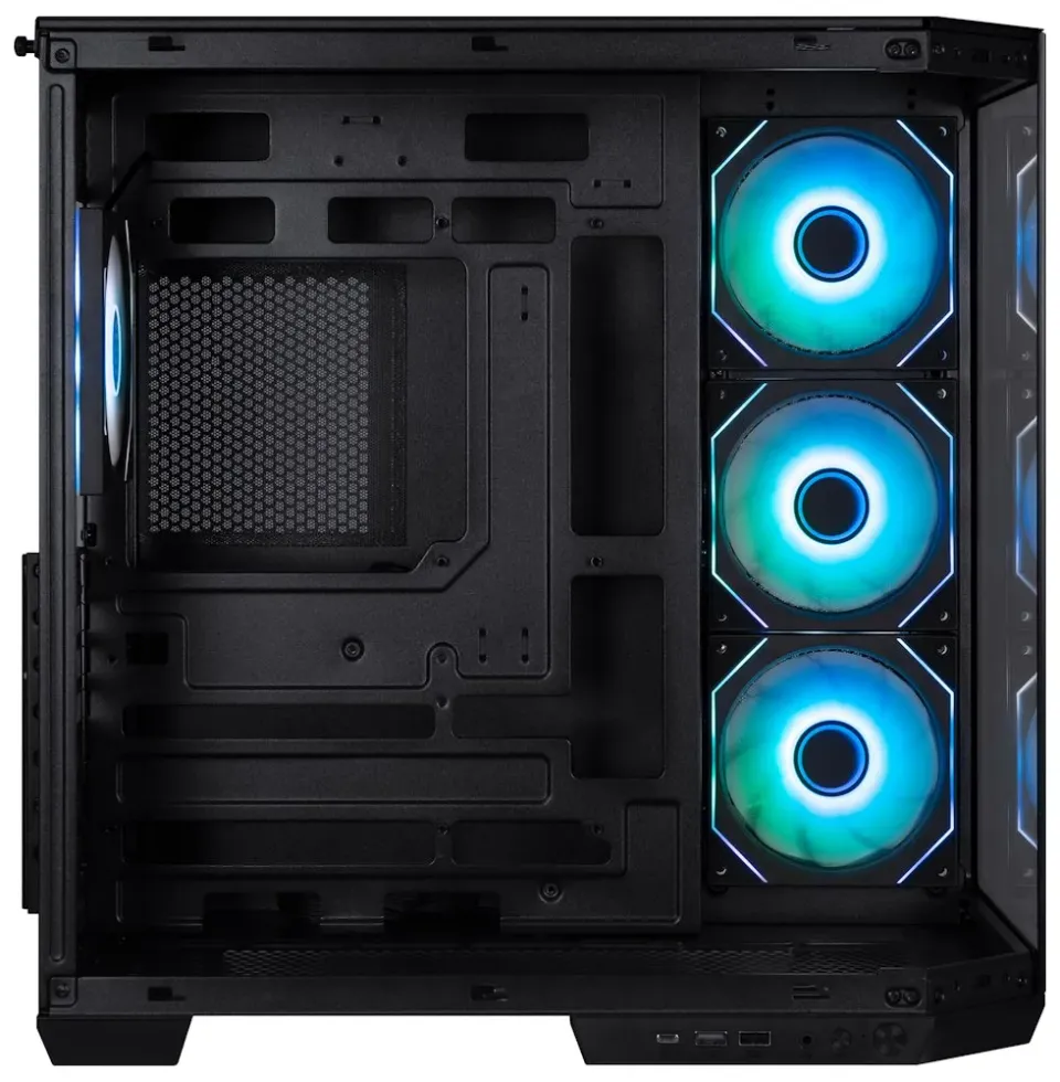BitFenix skříň T10 Negro / ATX / 4x 120mm ARGB fan + controller / USB 3.0 / USB-C / panoramatická / černá
