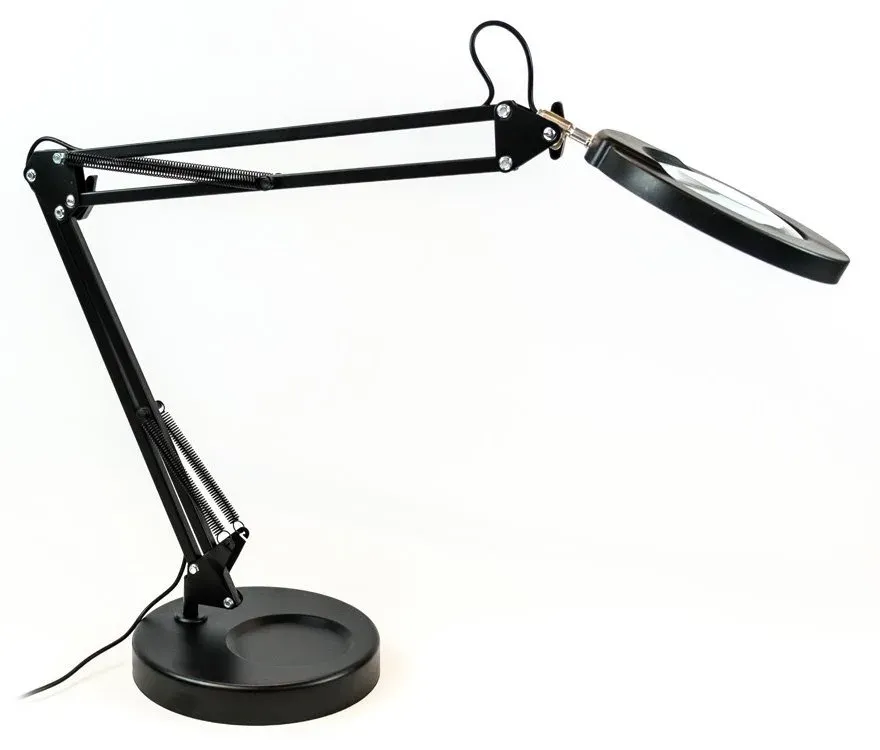 IMMAX LED stolní lampička ZOOM/ s lupou/ 12W/ 5V/2A/ 1200 lm/ stmívatelná/ černá