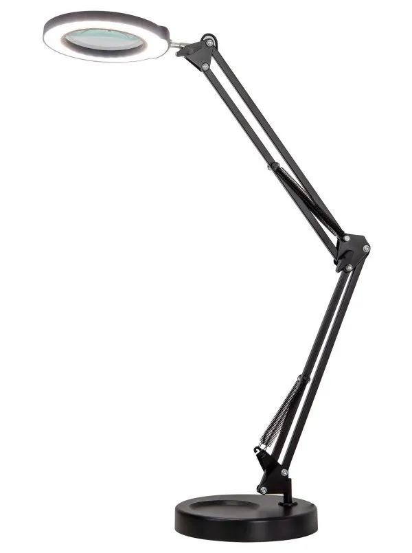 IMMAX LED stolní lampička ZOOM/ s lupou/ 12W/ 5V/2A/ 1200 lm/ stmívatelná/ černá