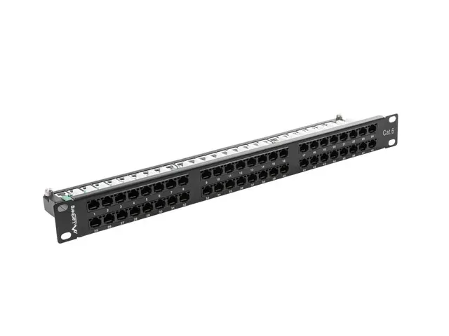 LANBERG PATCH PANEL 48 PORTŮ 1U 19" CAT.6 UTP ČERNÝ