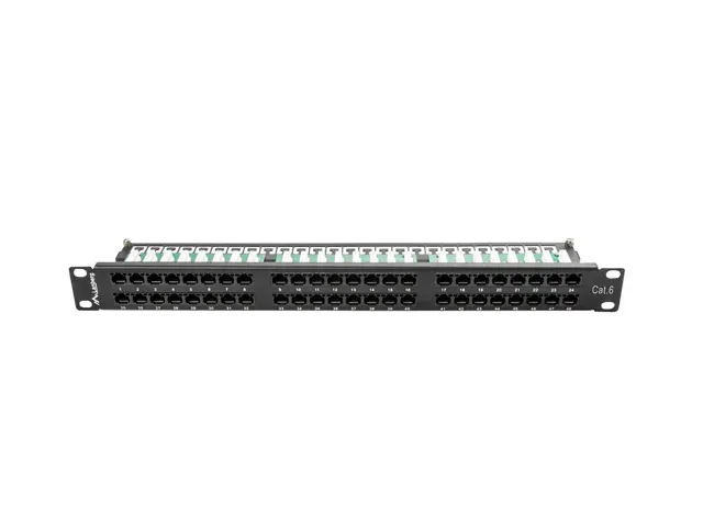 LANBERG PATCH PANEL 48 PORTŮ 1U 19" CAT.6 UTP ČERNÝ