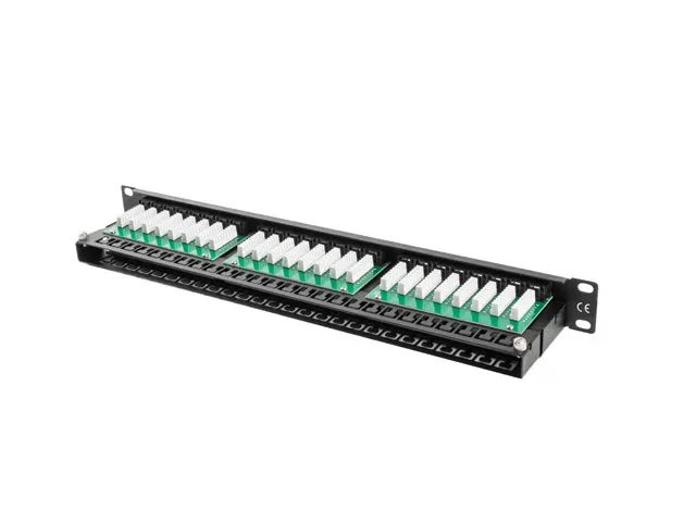 LANBERG PATCH PANEL 48 PORTŮ 1U 19" CAT.6 UTP ČERNÝ