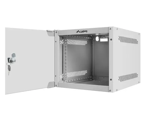 LANBERG RACKOVÁ SKŘÍŇ 10" NÁSTĚNNÁ 4U/280X310 (FLAT PACK) S PROSKLENÝMI DVEŘMI ŠEDÁ