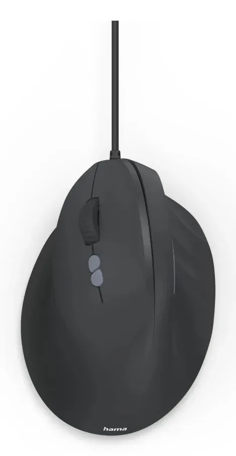 Hama vertikální ergonomická kabelová myš ECM-500L, pro leváky, černá