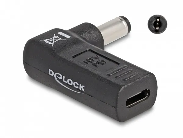 Delock Adapter cable for laptop charging, from USB Type-C socket to 5.5mm connector