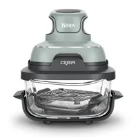 Ninja FN101EUSG Crispi, přenosná horkovzdušná fritéza, 4v1,zelená,příkon 1700 W, skleněné nádoby 1,4 l a 3,8 l, bez PFAS