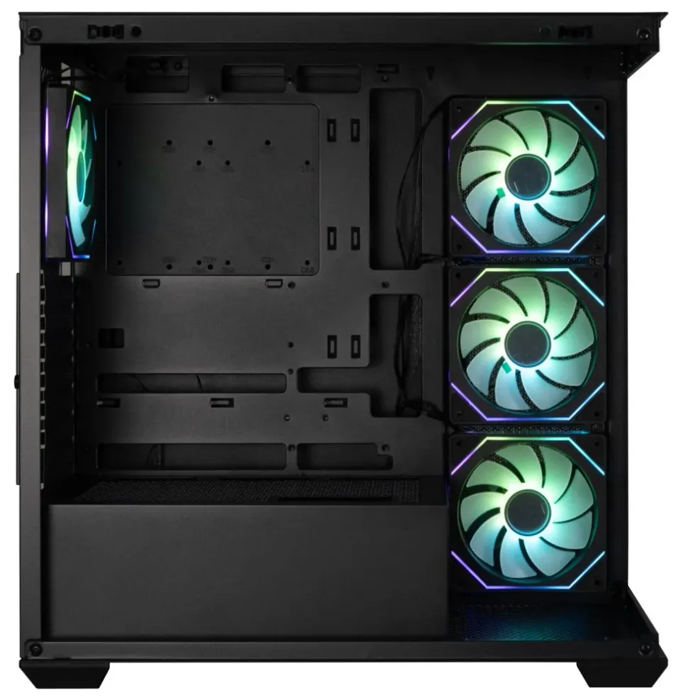 BitFenix skříň CETO Cube / 4x 120mm ARGB fan / 2x USB 3.0 / USB-C / tvrzené sklo / černá