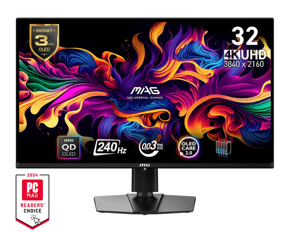 MSI MAG 321UPX QD-OLED gaming monitor 31,5" QD-OLED/UHD/240Hz/0,03ms/2xHDMI/DP/U