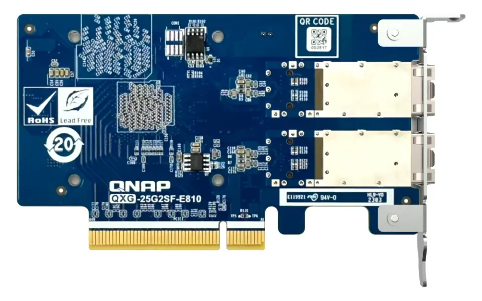 QNAP QXG-25G2SF-E810 - 2x 25GbE SFP28,PCIe Gen3 x8