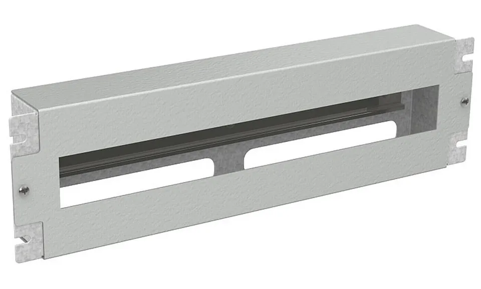 SOLARIX Instalační panel 3U s DIN lištou do 19" rozvaděče, RAL 7035, RAIL-3U-DIN