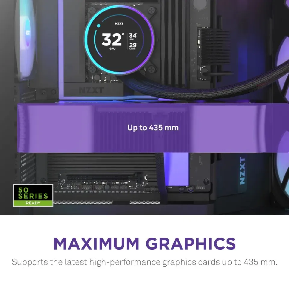 NZXT skříň H9 Flow RGB+ dvoukomorová ATX / 2x140 mm RGB fan / 1x120 RGB fan / prosklená / controller / černá