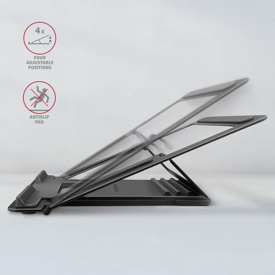AXAGON STND-L, hliníkový stojan pro notebooky velikosti 10" - 16", čtyři nastavi