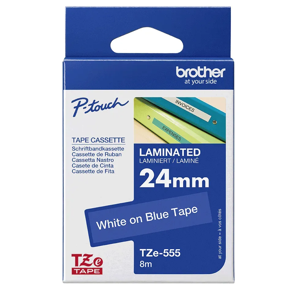 Brother - TZe-541, modrá/černá (18mm, laminované)