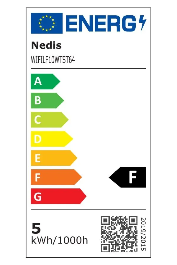 Nedis WIFILF10WTST64- Wi-Fi Chytrá LED Žárovka | E27 | ST64| 5 W | 500 lm | Tepl