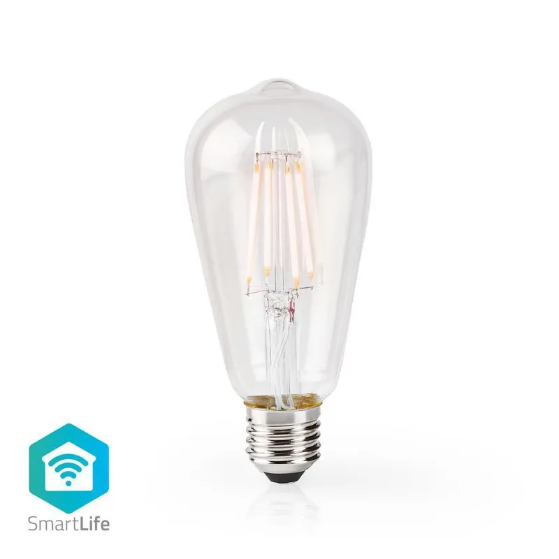Nedis WIFILF10WTST64- Wi-Fi Chytrá LED Žárovka | E27 | ST64| 5 W | 500 lm | Tepl