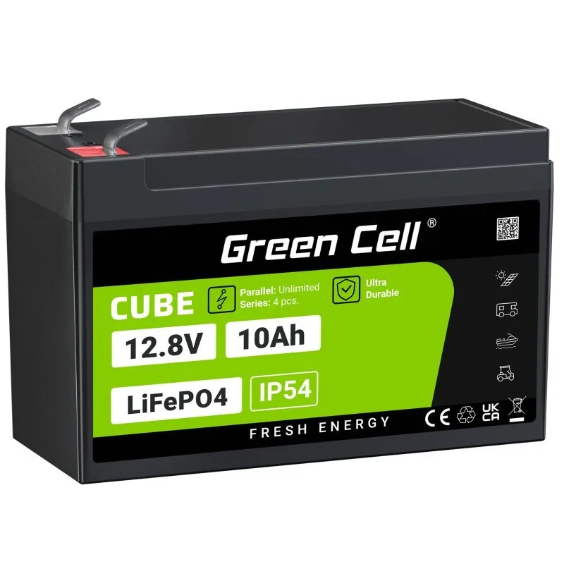 Green Cell CUBE LiFePO4 akumulátor 10Ah 12,8V 128Wh lithium železofosfát pro nap
