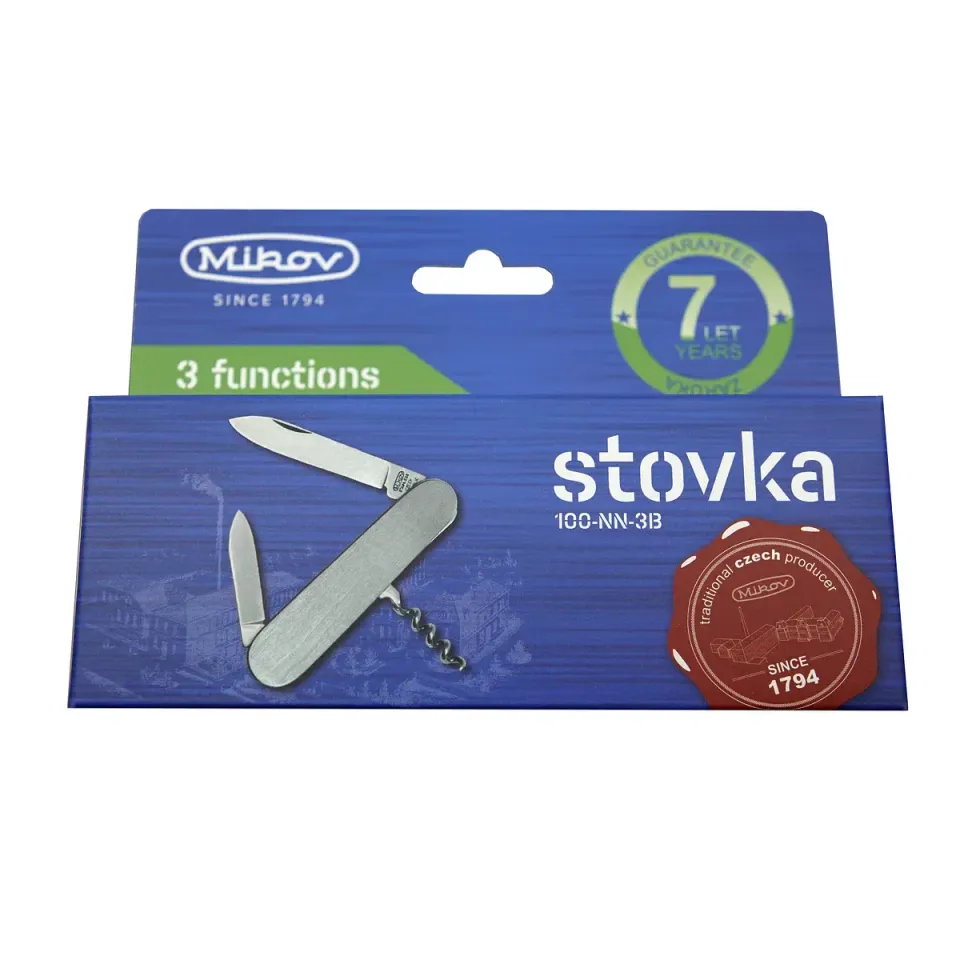 Kapesní zavírací nůž STOVKA 3dílný s vývrtkou - celonerezový 100-NN-3