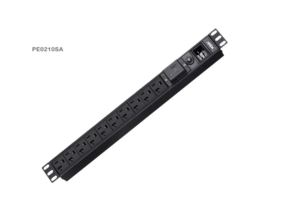 Aten PE0210S Základní 1U PDU s přepěťovou ochranou 16A Vstup C20 výstup 10X C13