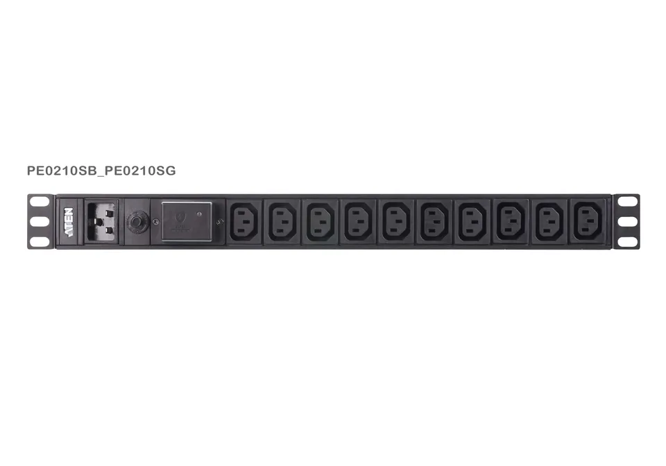 Aten PE0210S Základní 1U PDU s přepěťovou ochranou 16A Vstup C20 výstup 10X C13