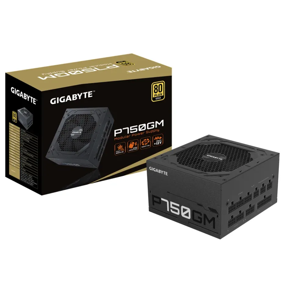GIGABYTE zdroj P750GM, 750W, 80plus gold, modular, 120 mm fan