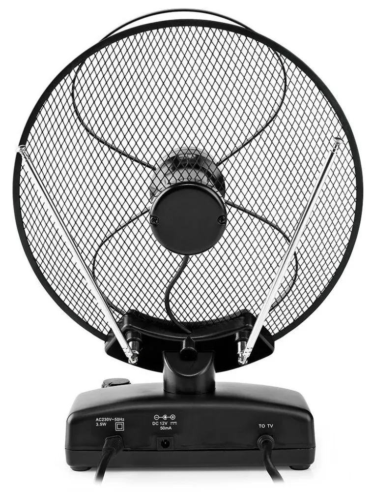 Nedis ANIR2503BK700 - Pokojová HDTV Anténa | 0–25 km | Zesílení 30–36 dB | FM/VH