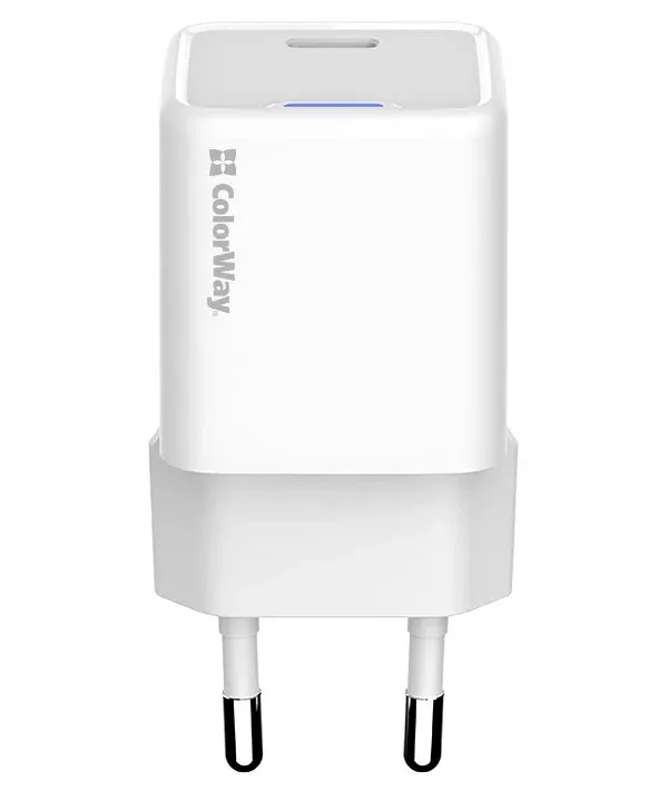 COLORWAY 1x USB-C/ síťová nabíječka/ GaN/ PD/ PPS/ 25W/ Bílá