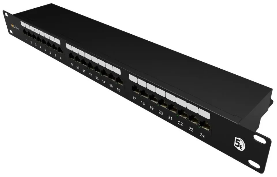 Solarix Patch panel Solarix 24 x RJ45 CAT5E STP 1U SX24-5E-STP-BK-N