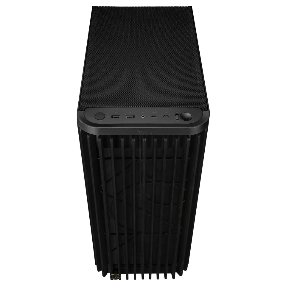 ASUS case PROART PA401 WOOD TG, Mid Tower, ATX, 1xUSB-C Gen2x2, 2xUSB 3.0, 2x 160mm Fan, 1x 120mm Fan, černá