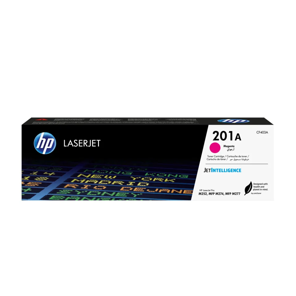 HP CF403A magenta toner č.201A malý cca 1400 str. (HP CLJ M252, M277, M274, purpurová, ColorSphere 3 Jetintelligence )